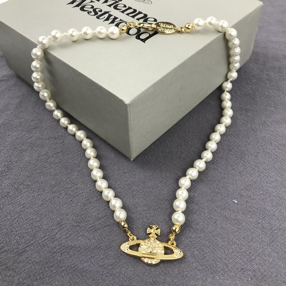 BRAND NEW Vivienne westwood gold Orb Pearl Choker Necklace - Picture 10 of 11